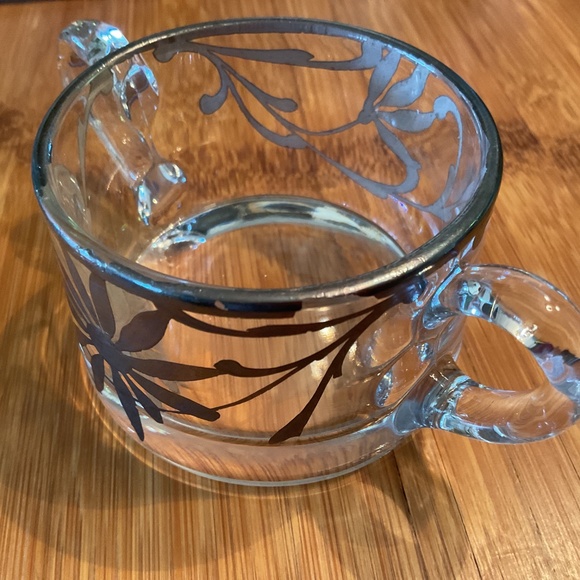 VTG Clear Glass Silver Overlay Cream & Sugar Set - Picture 9 of 9